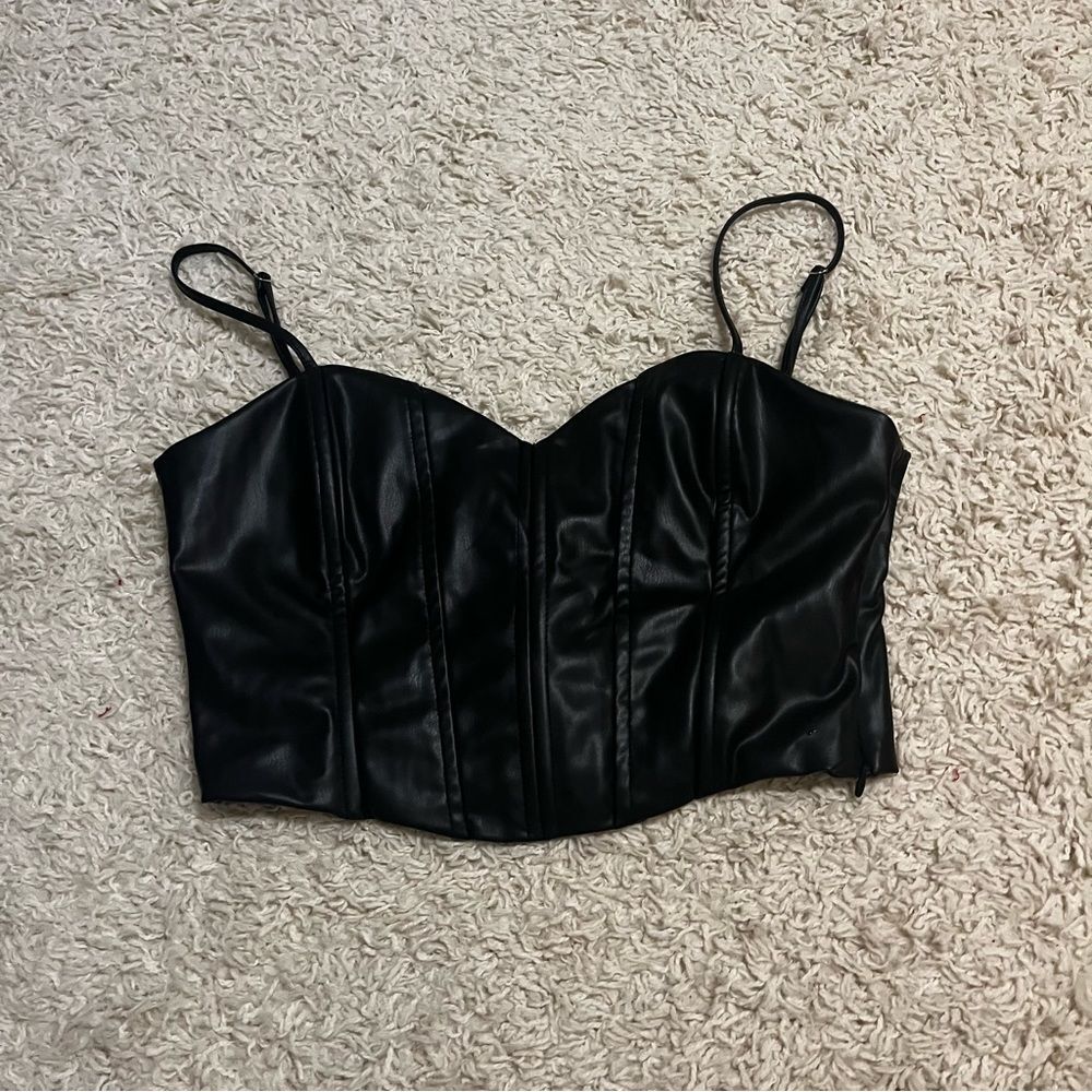 Zara faux leather tank size large